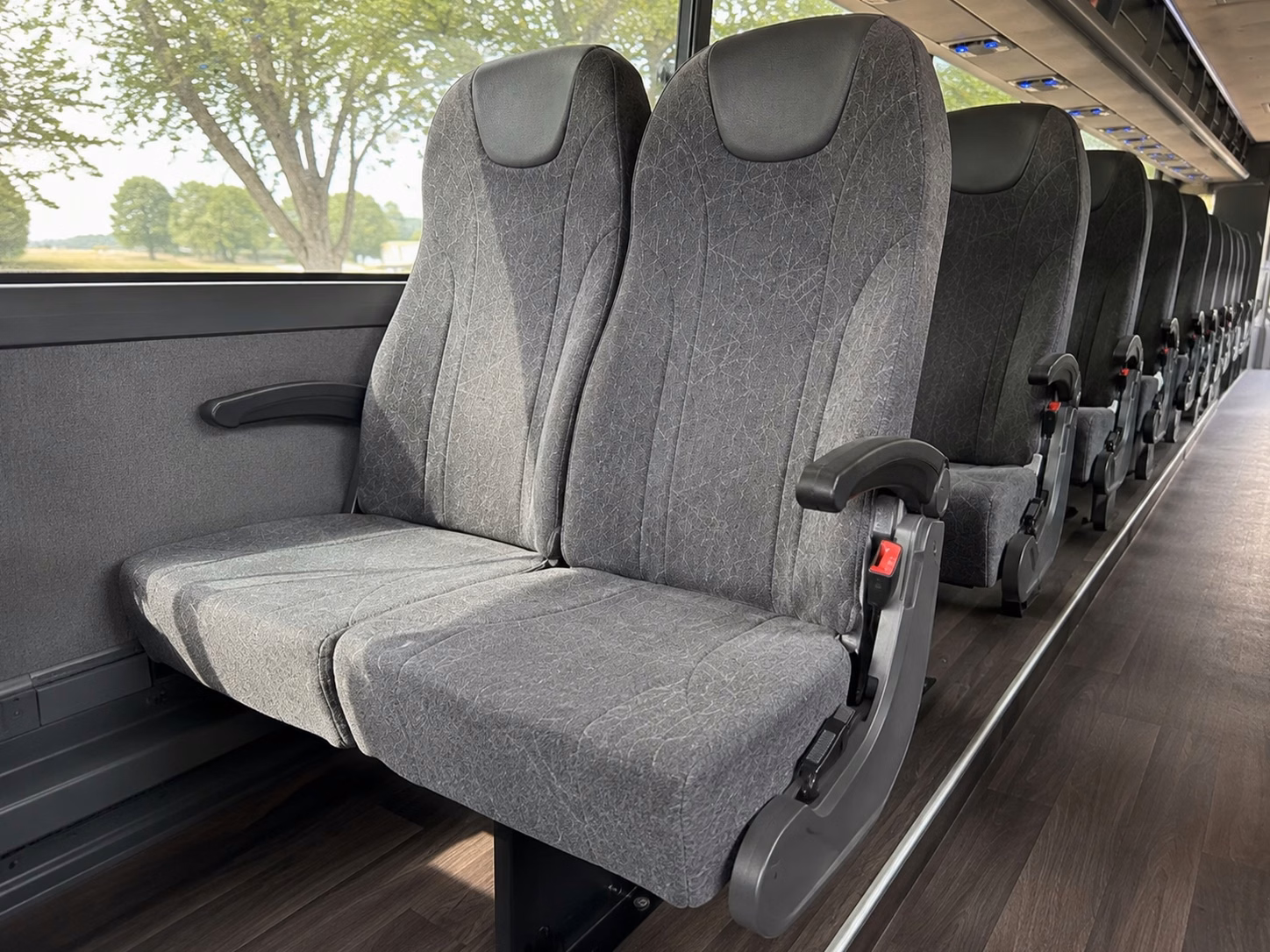 high point charter bus interior