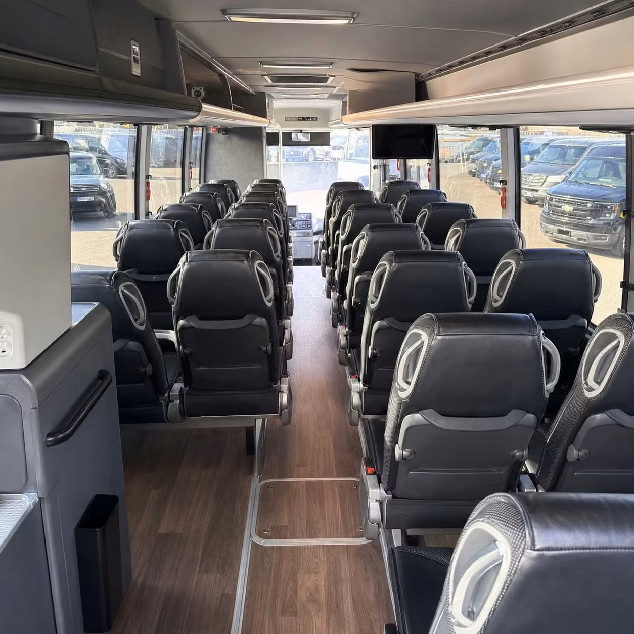 high point charter bus rental interior